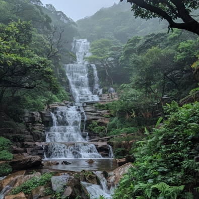 Tai Mo Shan Waterfalls in Hongkong